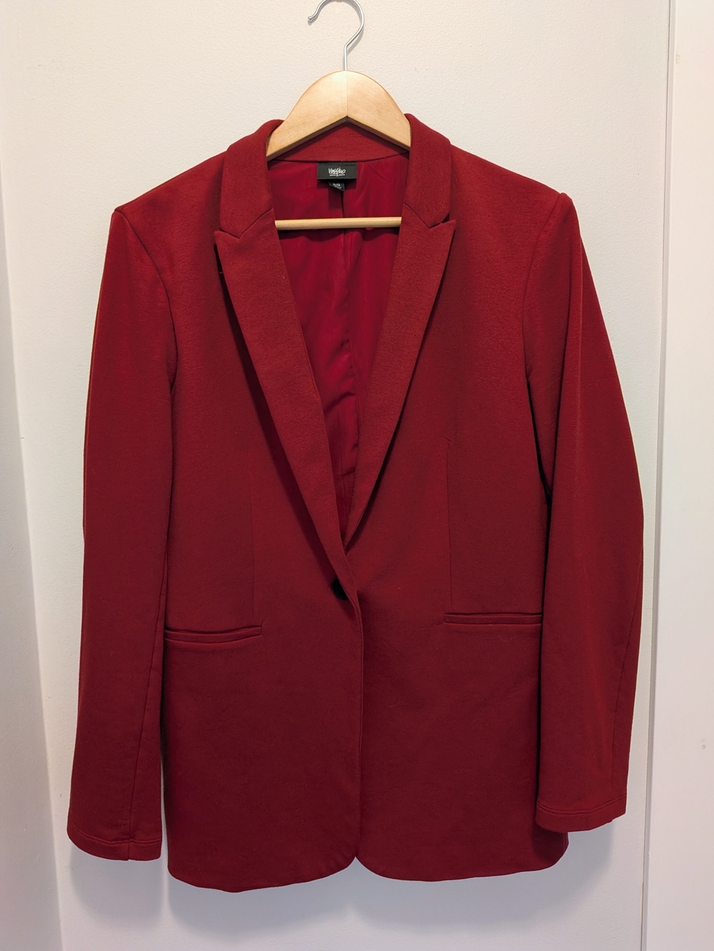 Massimo Red Single-Button Notch-Lapel Blazer